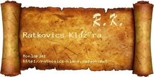 Ratkovics Klára névjegykártya