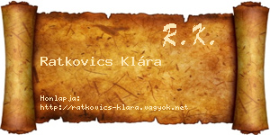 Ratkovics Klára névjegykártya