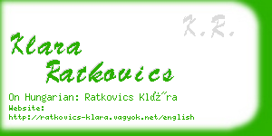 klara ratkovics business card